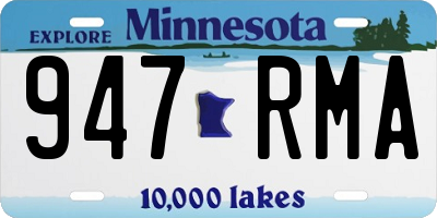 MN license plate 947RMA
