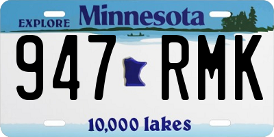 MN license plate 947RMK