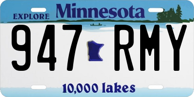 MN license plate 947RMY