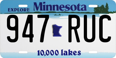 MN license plate 947RUC