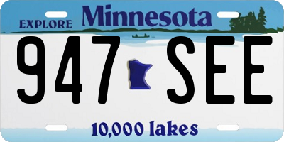 MN license plate 947SEE