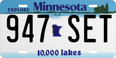 MN license plate 947SET