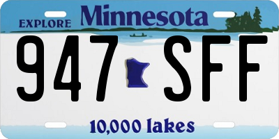 MN license plate 947SFF
