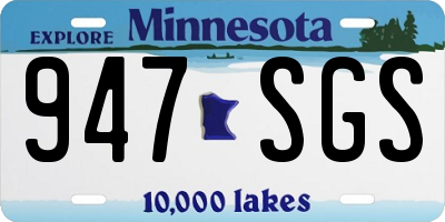 MN license plate 947SGS