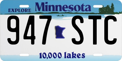 MN license plate 947STC