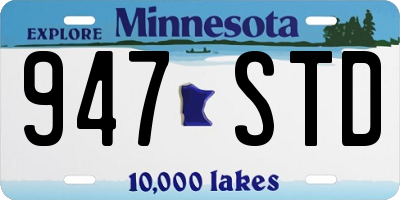 MN license plate 947STD