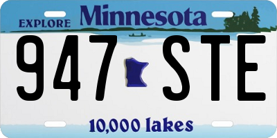 MN license plate 947STE