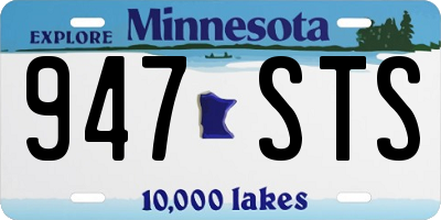 MN license plate 947STS