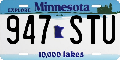 MN license plate 947STU