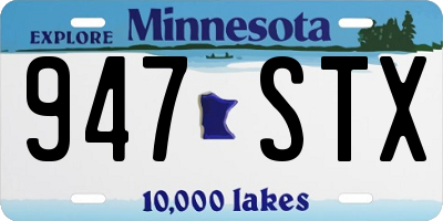 MN license plate 947STX