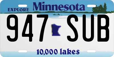 MN license plate 947SUB