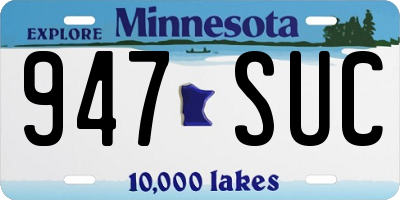 MN license plate 947SUC