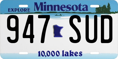 MN license plate 947SUD