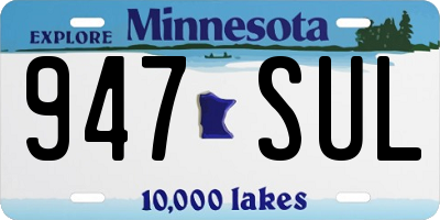 MN license plate 947SUL