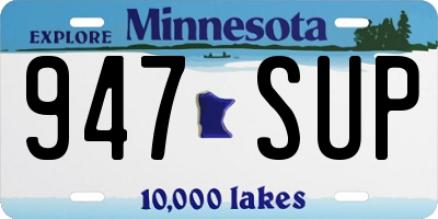 MN license plate 947SUP