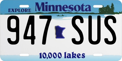 MN license plate 947SUS