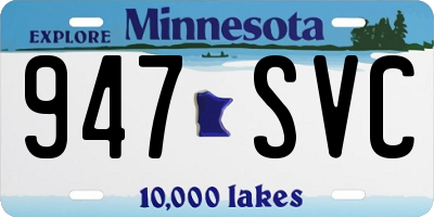 MN license plate 947SVC