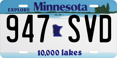 MN license plate 947SVD