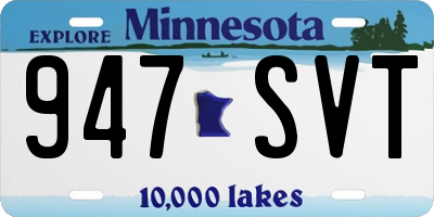 MN license plate 947SVT