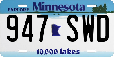 MN license plate 947SWD