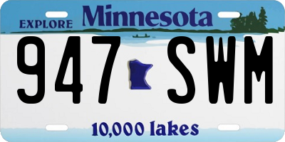MN license plate 947SWM