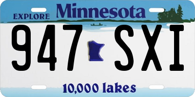MN license plate 947SXI