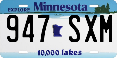 MN license plate 947SXM