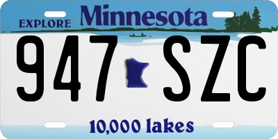 MN license plate 947SZC