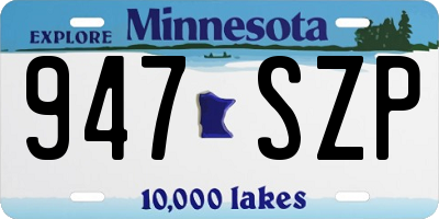 MN license plate 947SZP