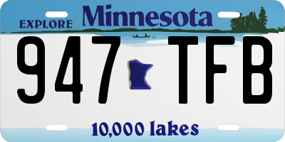 MN license plate 947TFB