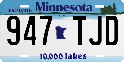 MN license plate 947TJD