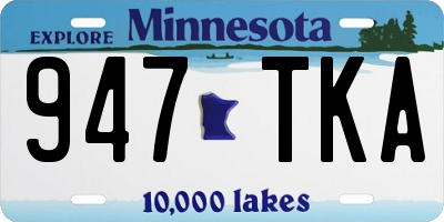 MN license plate 947TKA
