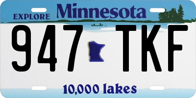 MN license plate 947TKF