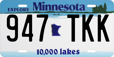 MN license plate 947TKK