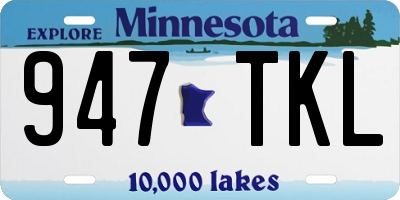 MN license plate 947TKL