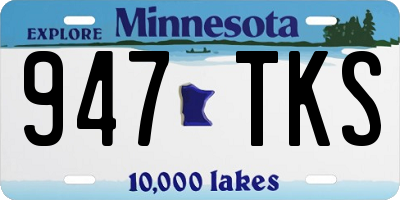 MN license plate 947TKS