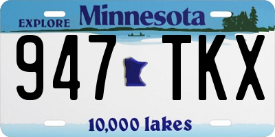 MN license plate 947TKX