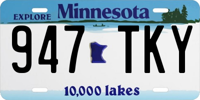 MN license plate 947TKY