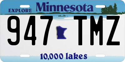 MN license plate 947TMZ
