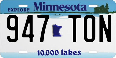 MN license plate 947TON