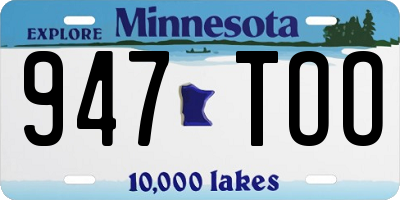 MN license plate 947TOO