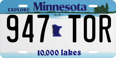 MN license plate 947TOR