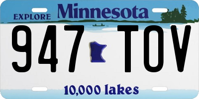 MN license plate 947TOV