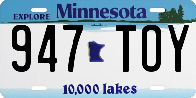 MN license plate 947TOY