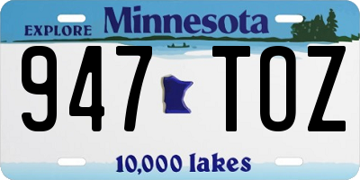MN license plate 947TOZ