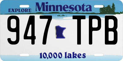MN license plate 947TPB