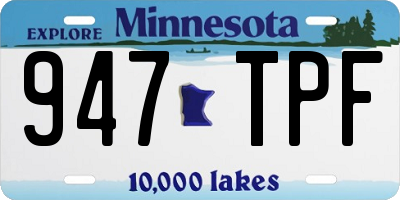 MN license plate 947TPF