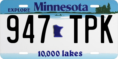 MN license plate 947TPK