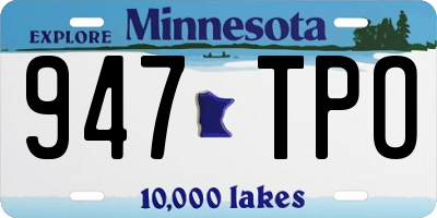 MN license plate 947TPO
