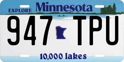 MN license plate 947TPU